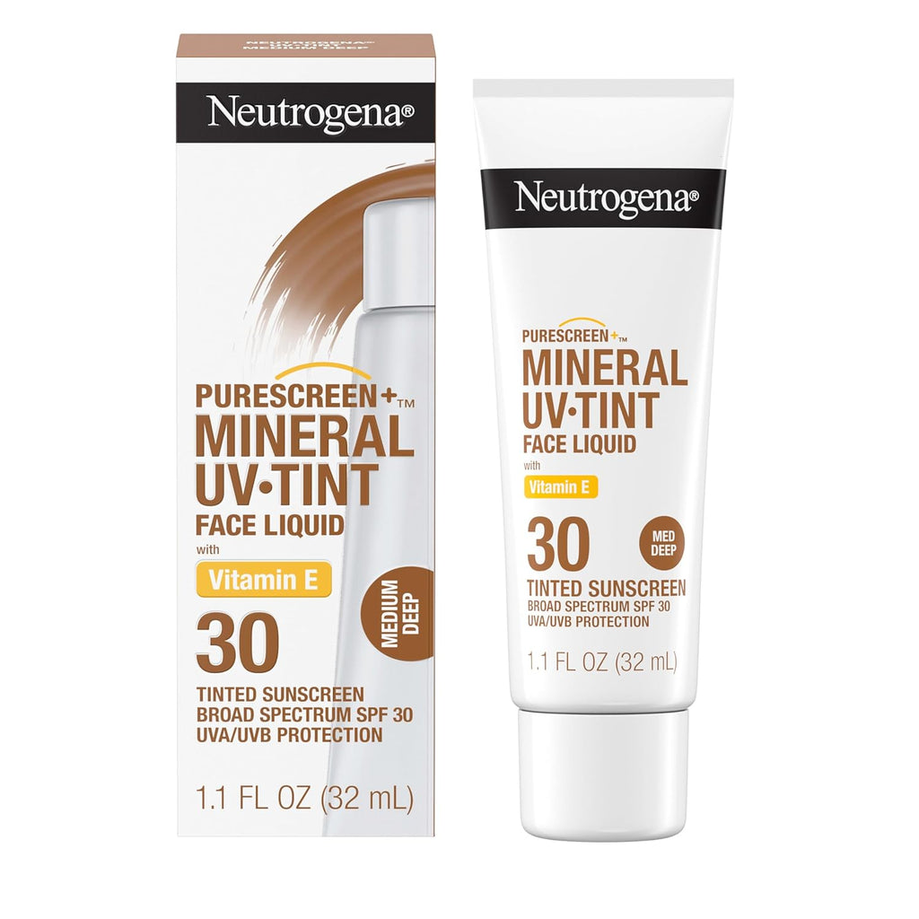 Neutrogena Purescreen+ Tinted Sunscreen for Face with SPF 30, Broad Spectrum Mineral with Vitamin E