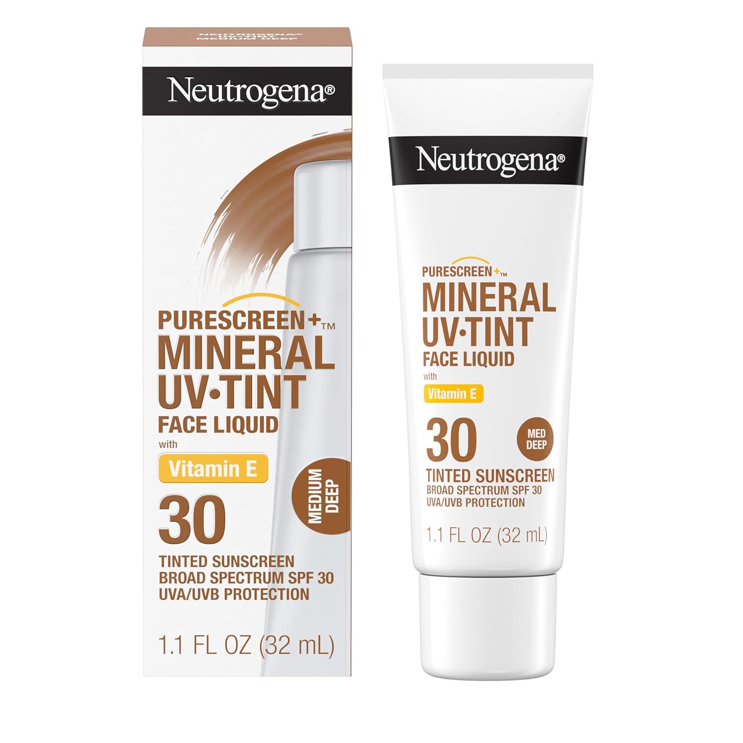 Neutrogena Purescreen+ Tinted Sunscreen for Face with SPF 30, Broad Spectrum Mineral with Vitamin E