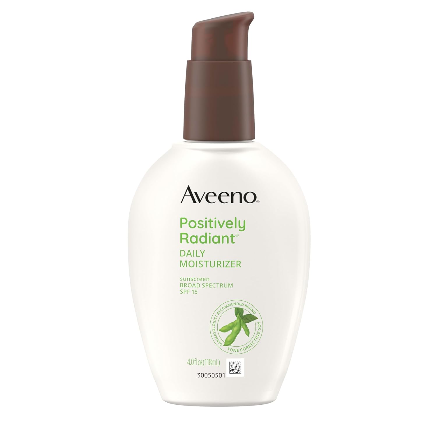 Aveeno Positively Radiant Daily Face Moisturizer with SPF 15 Sunscreen, Hydrating Soy Extract