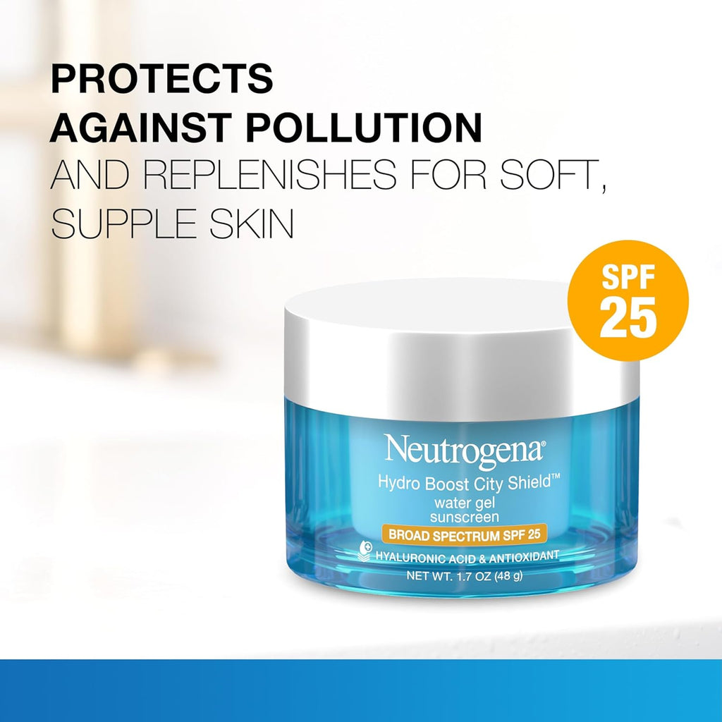 Neutrogena Hydro Boost City Shield Water Gel Face Moisturizer with Broad Spectrum SPF 25, Hyaluronic