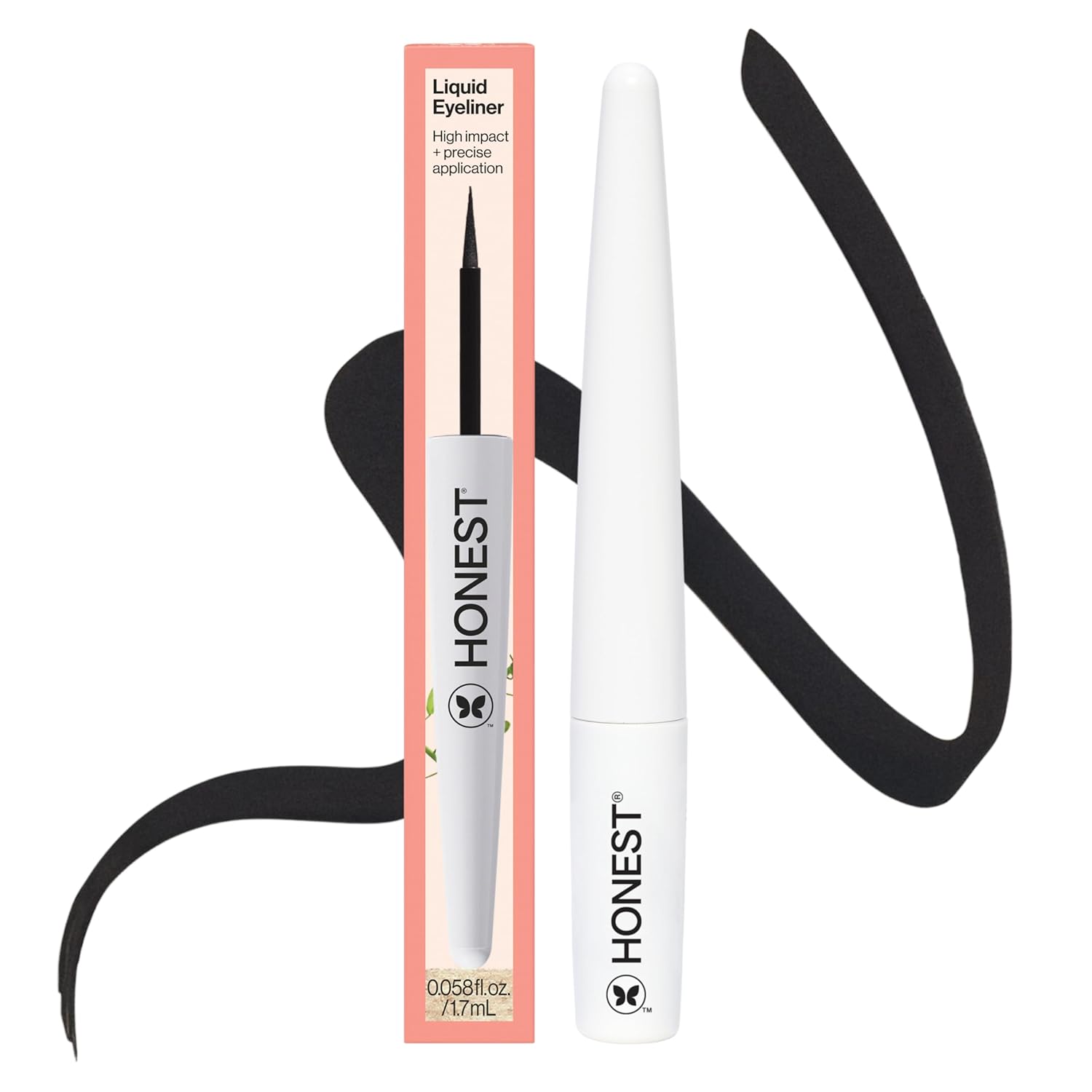 Honest Beauty Longlasting Liquid Eyeliner | Smudge+Flake Proof, Precise Application | Hypoallergenic