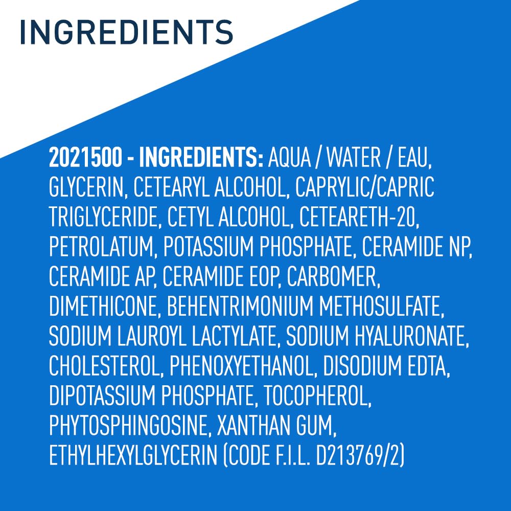 CeraVe Moisturizing Cream, Body & Face Moisturizer for Dry Skin, with Hyaluronic Acid & Ceramides
