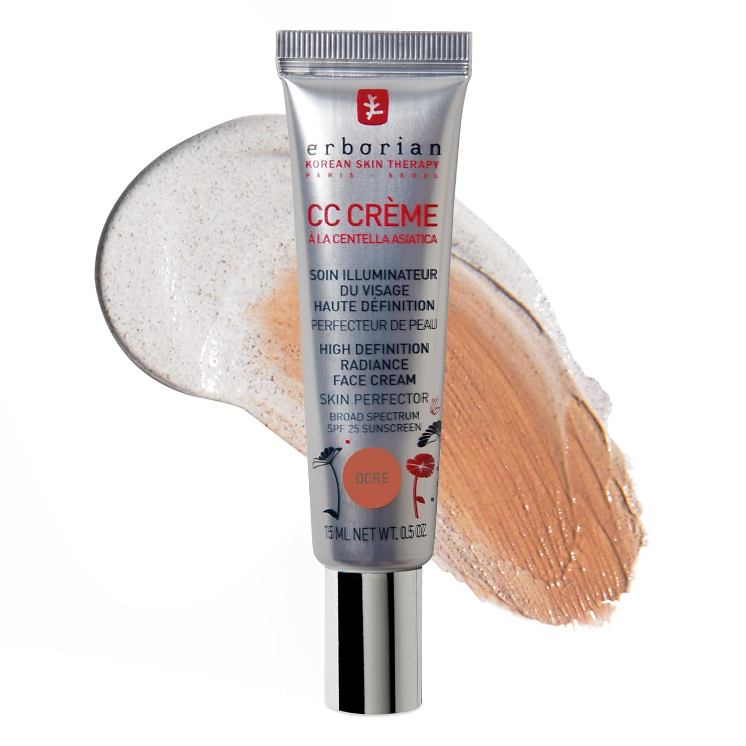 Erborian Color Correcting CC Cream with Centella Asiatica, Tan (Dore) - Light Facial Concealer