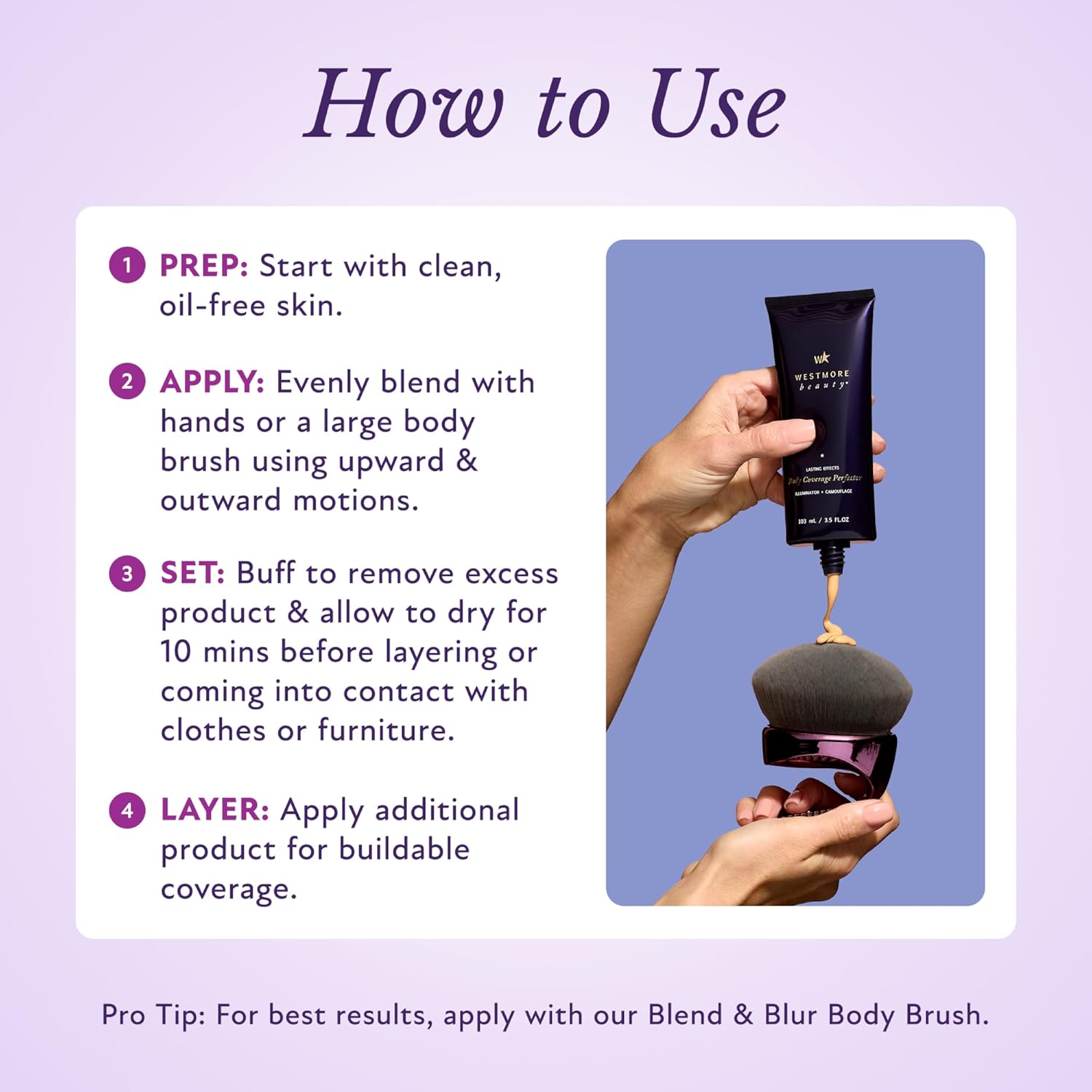 Westmore Beauty Body Coverage Perfector – Waterproof Leg & Body, Tattoo Cover Up Makeup, 7 oz.