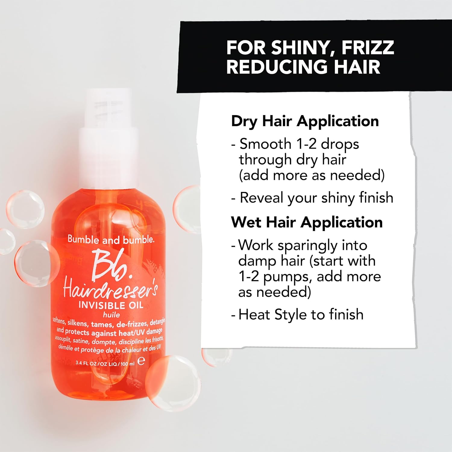 Bumble and bumble. Invisible Frizz-Reducing Hair Oil | Heat Protection | Argan, Coconut & Grapeseed