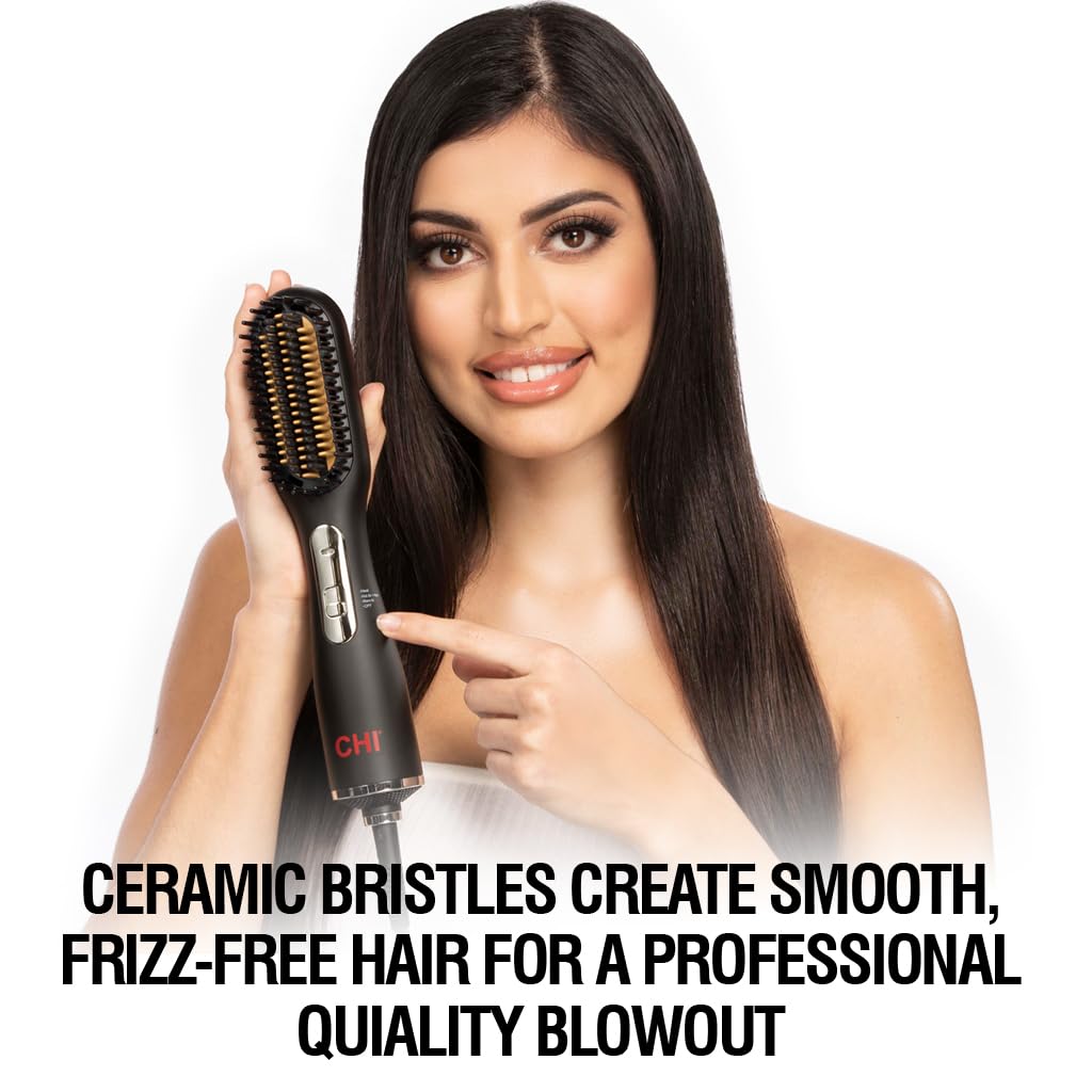 CHI 3-in-1 Hot Smoothing Dryer Brush with Three Preset Modes for Customized Styling