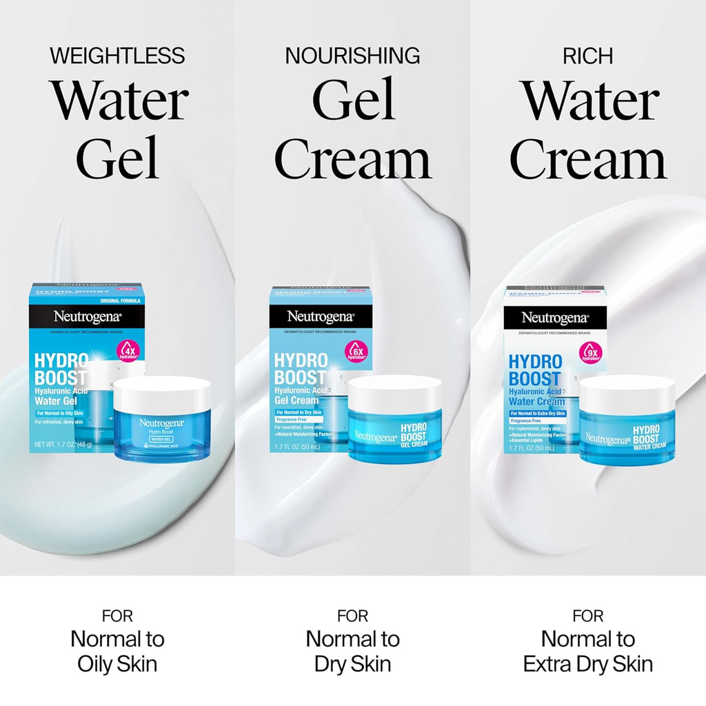 Neutrogena Hydro Boost Water Gel, 24Hr Hydration for Normal/Oily Skin, Hyaluronic Acid, Moisturizing