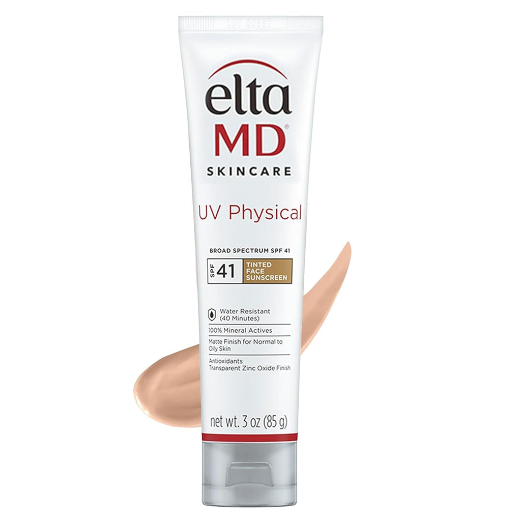 EltaMD UV Physical Tinted Mineral Sunscreen for Face SPF 41, 100% Mineral Active Tinted Face Lotion