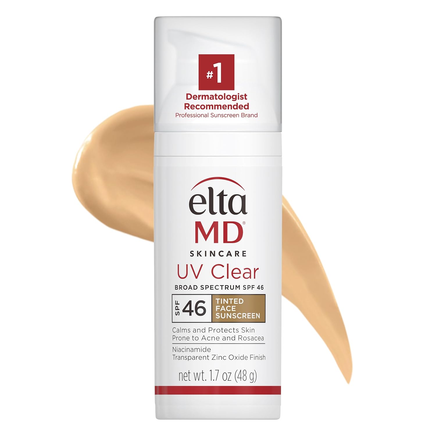 EltaMD UV Clear Tinted Sunscreen for Face,SPF 46 with Zinc Oxide,Oil-Free, Dermatologist Recommended