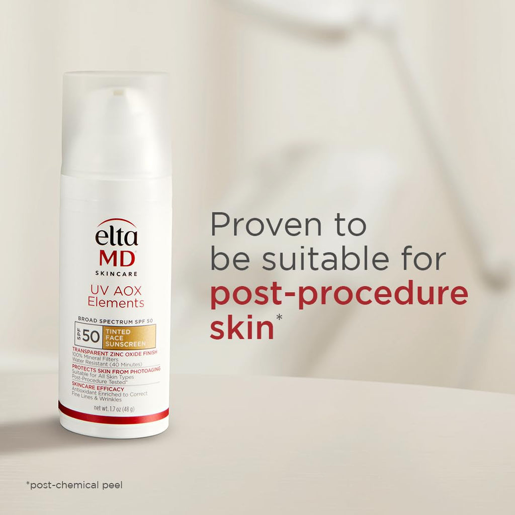 EltaMD UV AOX Elements Tinted Mineral Face Sunscreen Lotion, Tinted Moisturizer for Face SPF 50