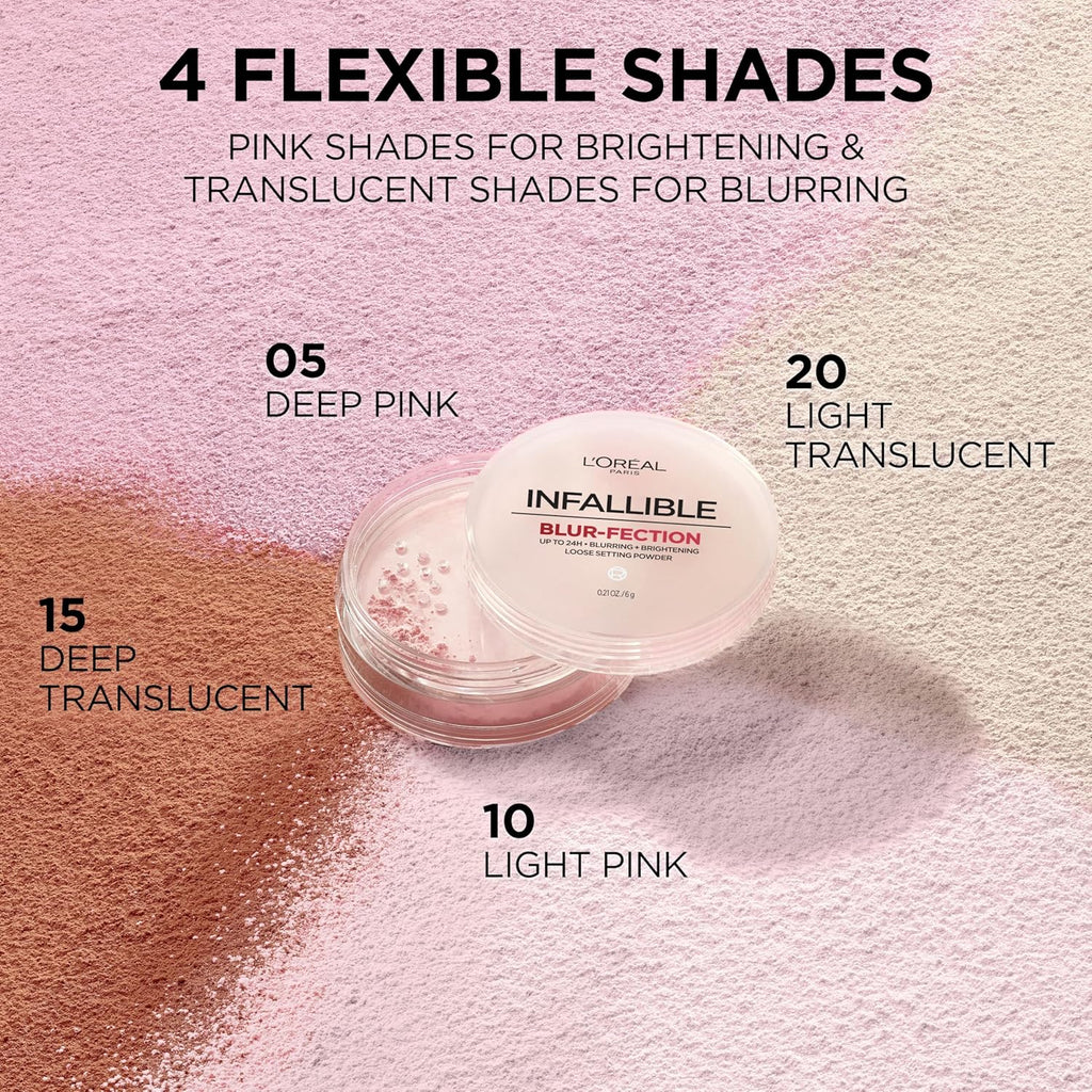 L'Oreal Paris Infallible Blur-fection Longwear Loose Setting Face Powder, Blurring, Brightening