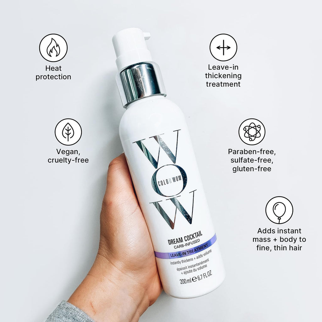 COLOR WOW Dream Cocktail Carb Infused Leave-in Treatment–Transform Thin Hair to Thick, Heat Protect