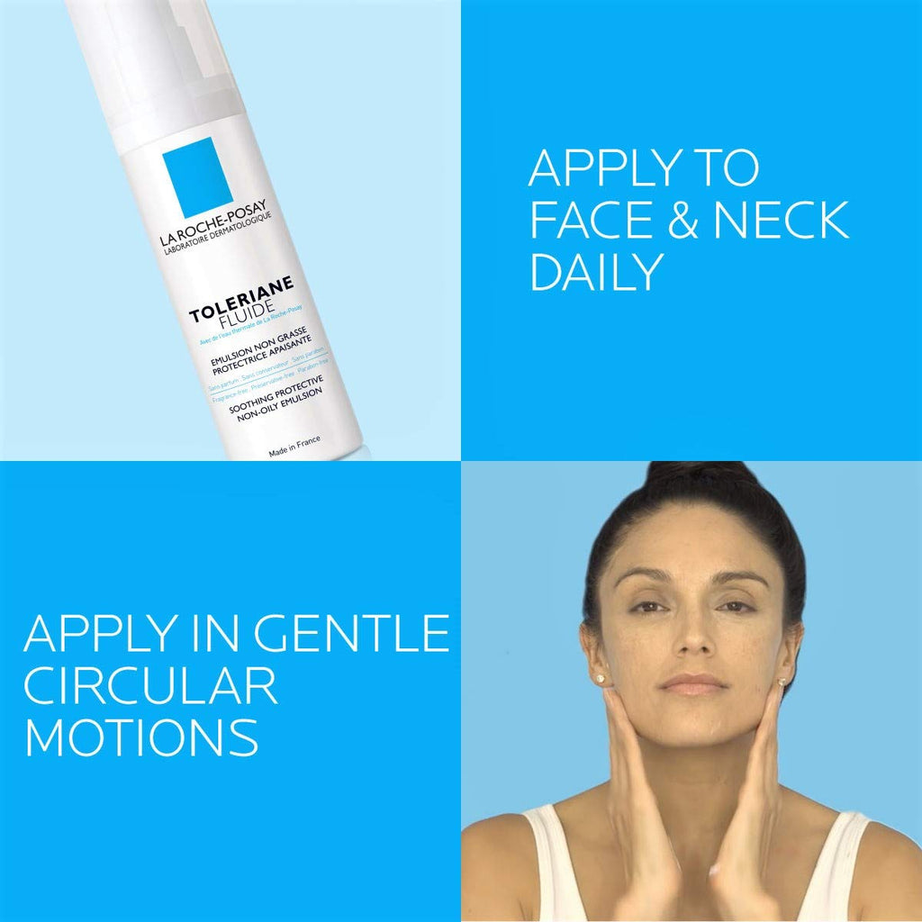 La Roche-Posay Toleriane Sensitive Fluide Protective Moisturizer, Lightweight Oil-Free Face Moisture