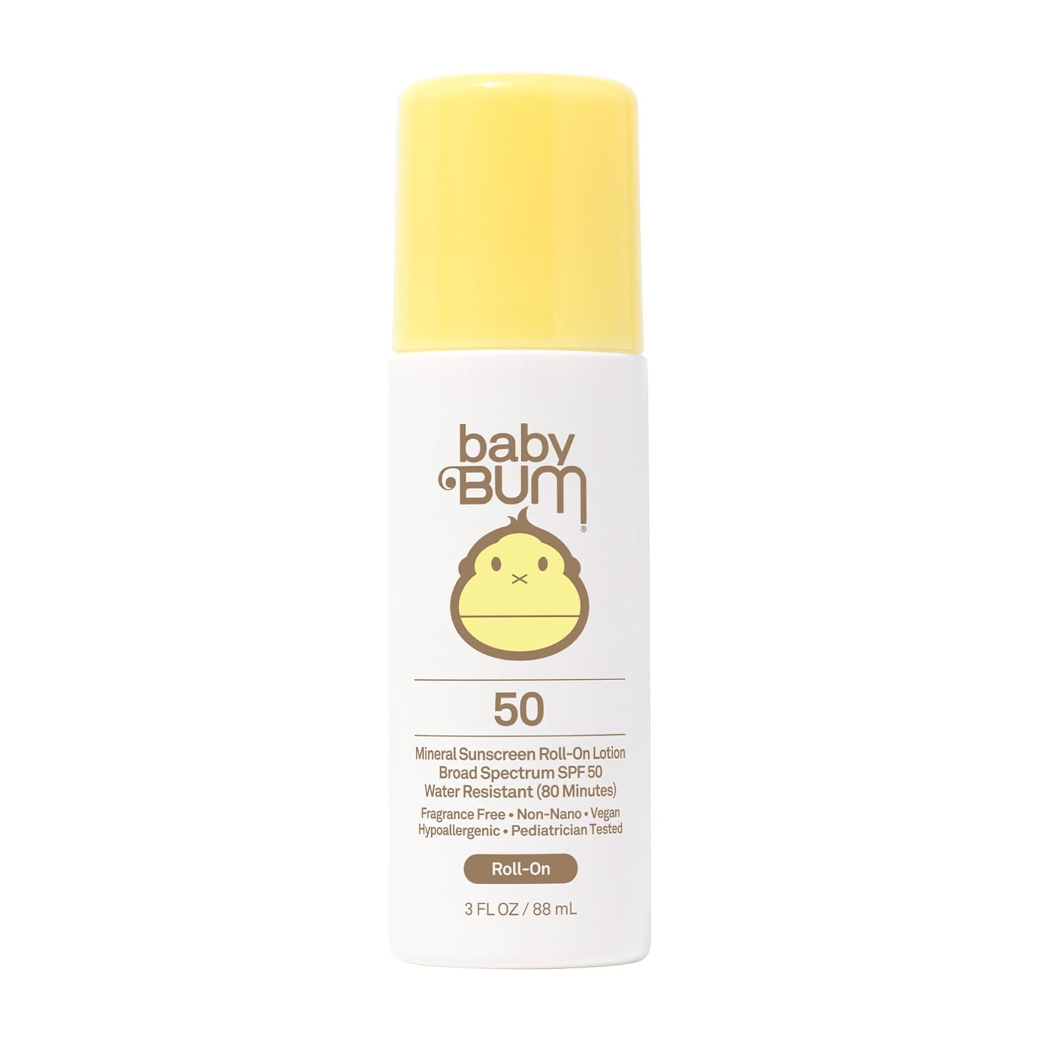 Sun Bum Baby Bum Mineral SPF 50 Roll-On Sunscreen - Vegan, Without Octinoxate & Oxybenzone
