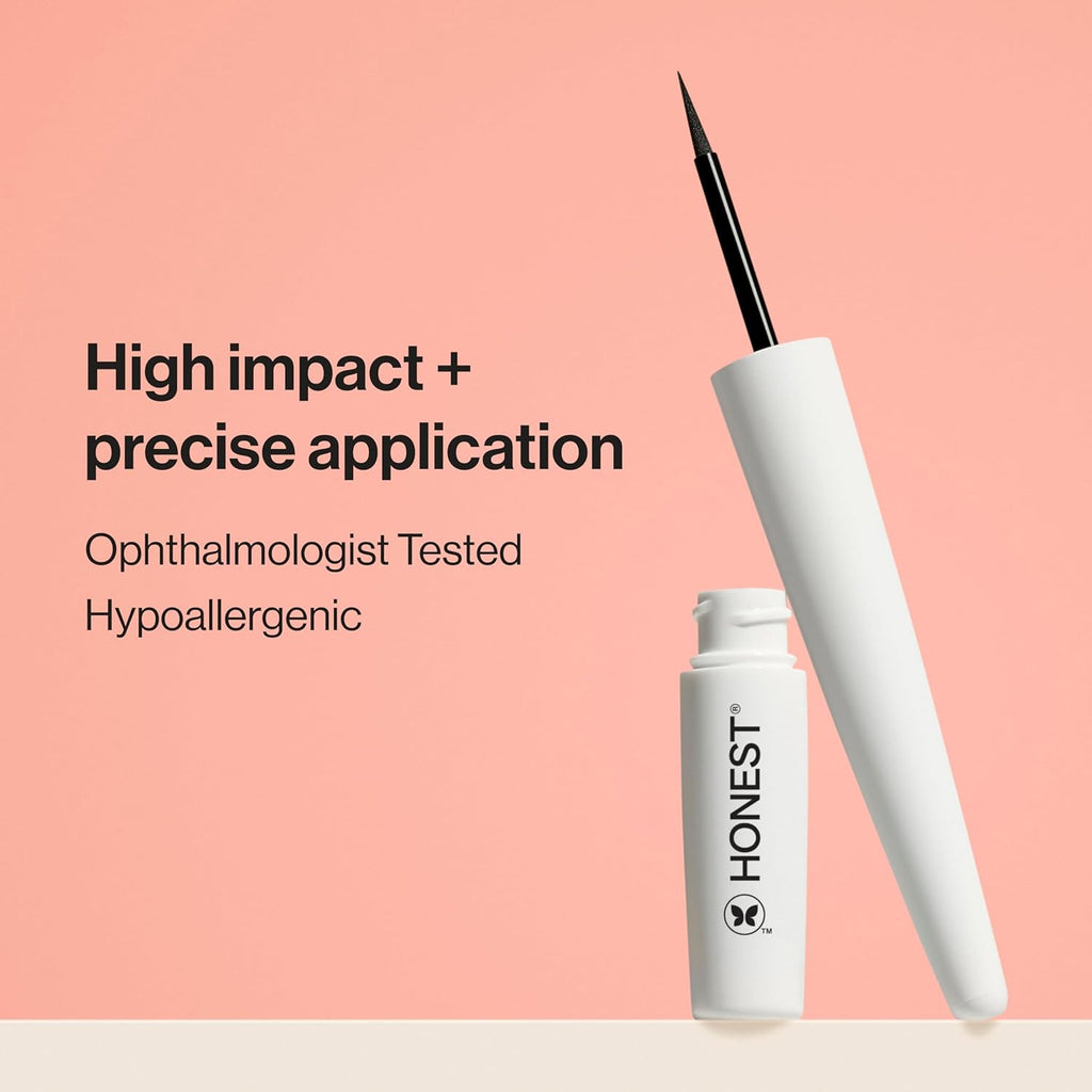 Honest Beauty Longlasting Liquid Eyeliner | Smudge+Flake Proof, Precise Application | Hypoallergenic