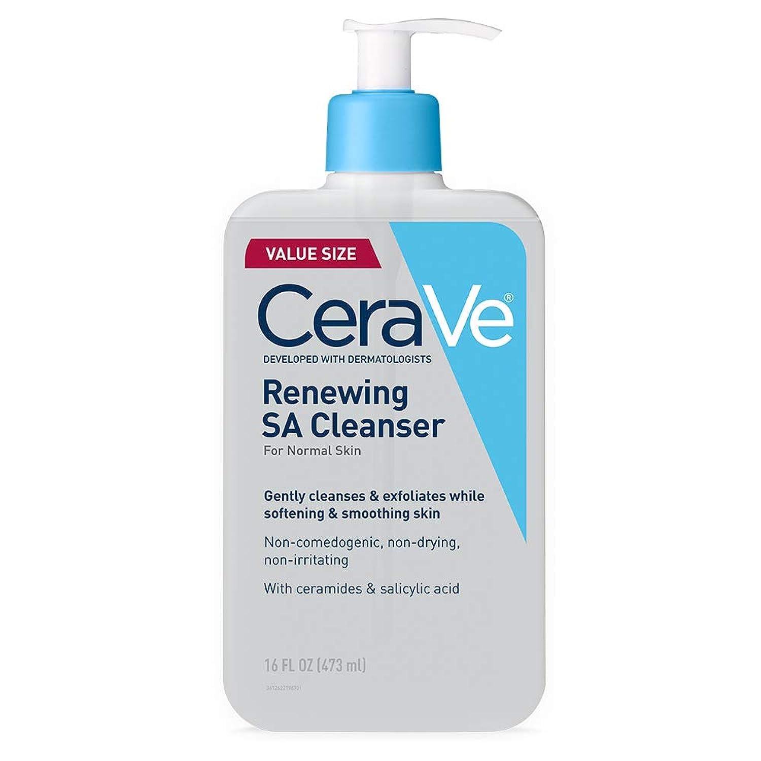 CeraVe Renewing Salicylic Acid Cleanser, Hyaluronic Acid, Niacinamide & Ceramides, BHA Exfoliating