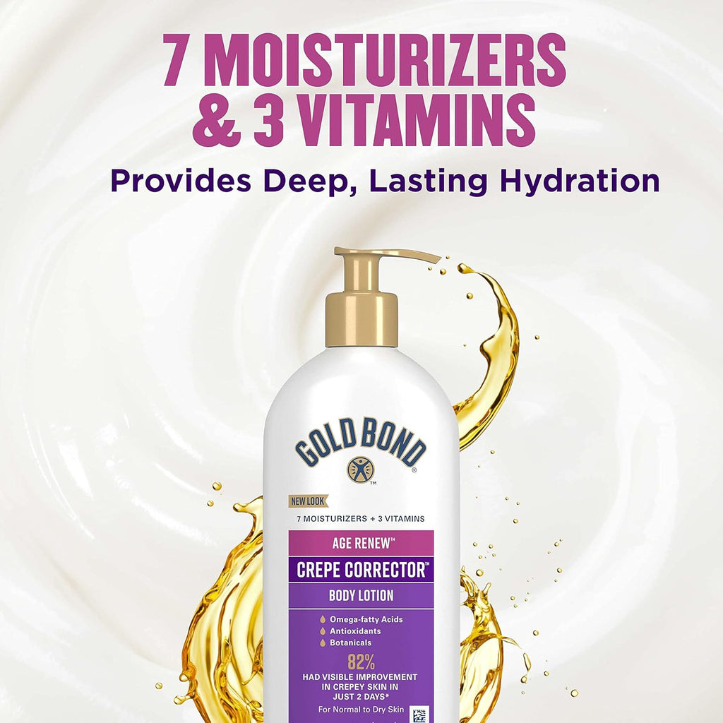 Gold Bond Age Renew Crepe Corrector Body & Face Lotion, Replenishing & Smoothing Formula, 14 oz.