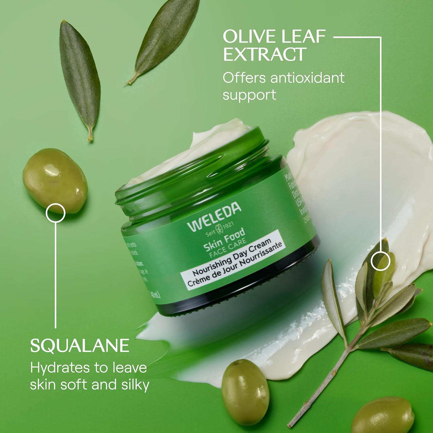 Weleda Skin Food Face Care Nourishing Day Cream, 1.3 Fl oz, Plant Rich Moisturizer with Olive Leaf