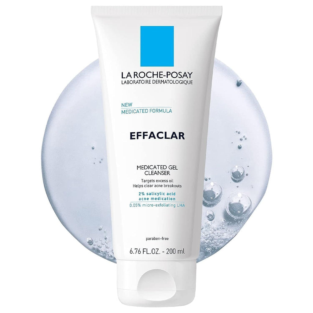 La Roche-Posay Effaclar Medicated Gel Cleanser, 2% Salicylic Acid Cleanser +LHA +Glycerin, Foaming