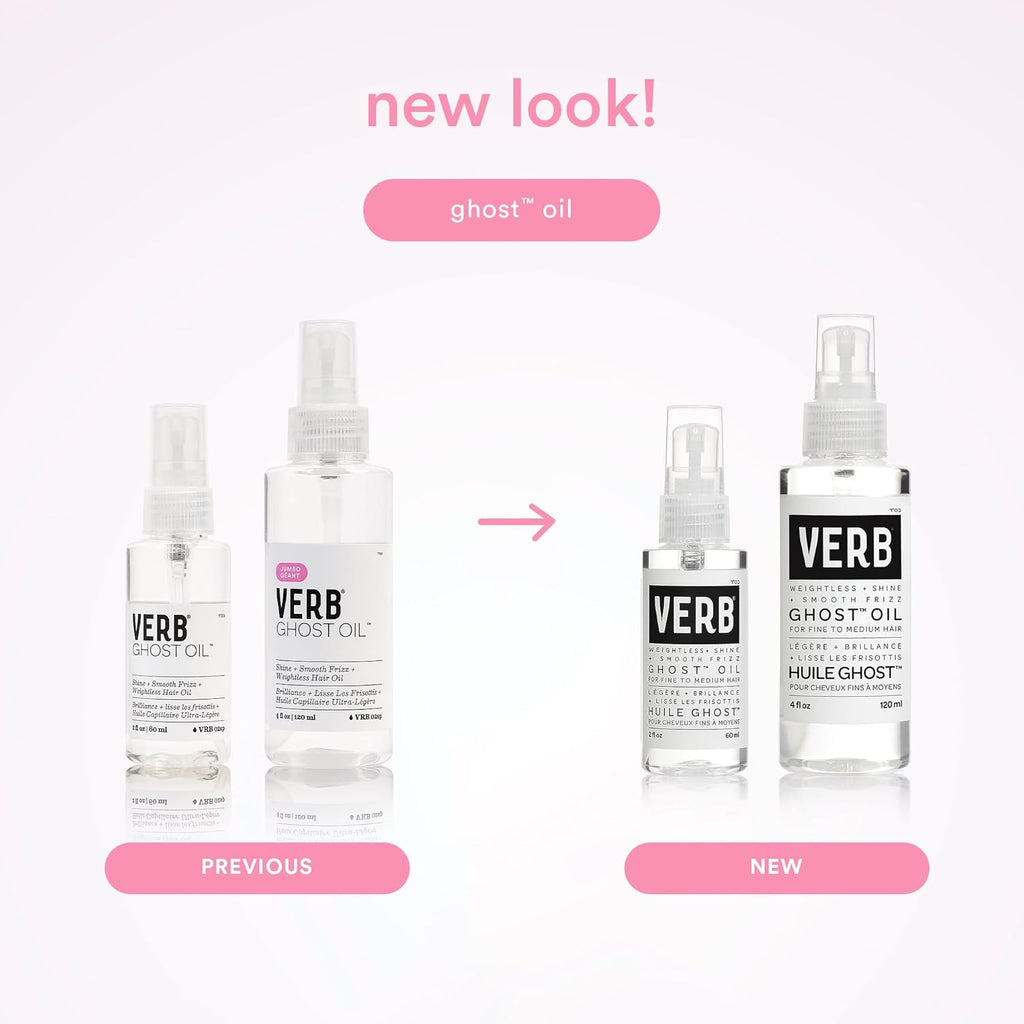 VERB Ghost Oil, 4 fl oz- Weightless Hair Oil for Fine to Medium Hair – Smooths Frizz, Adds Shine