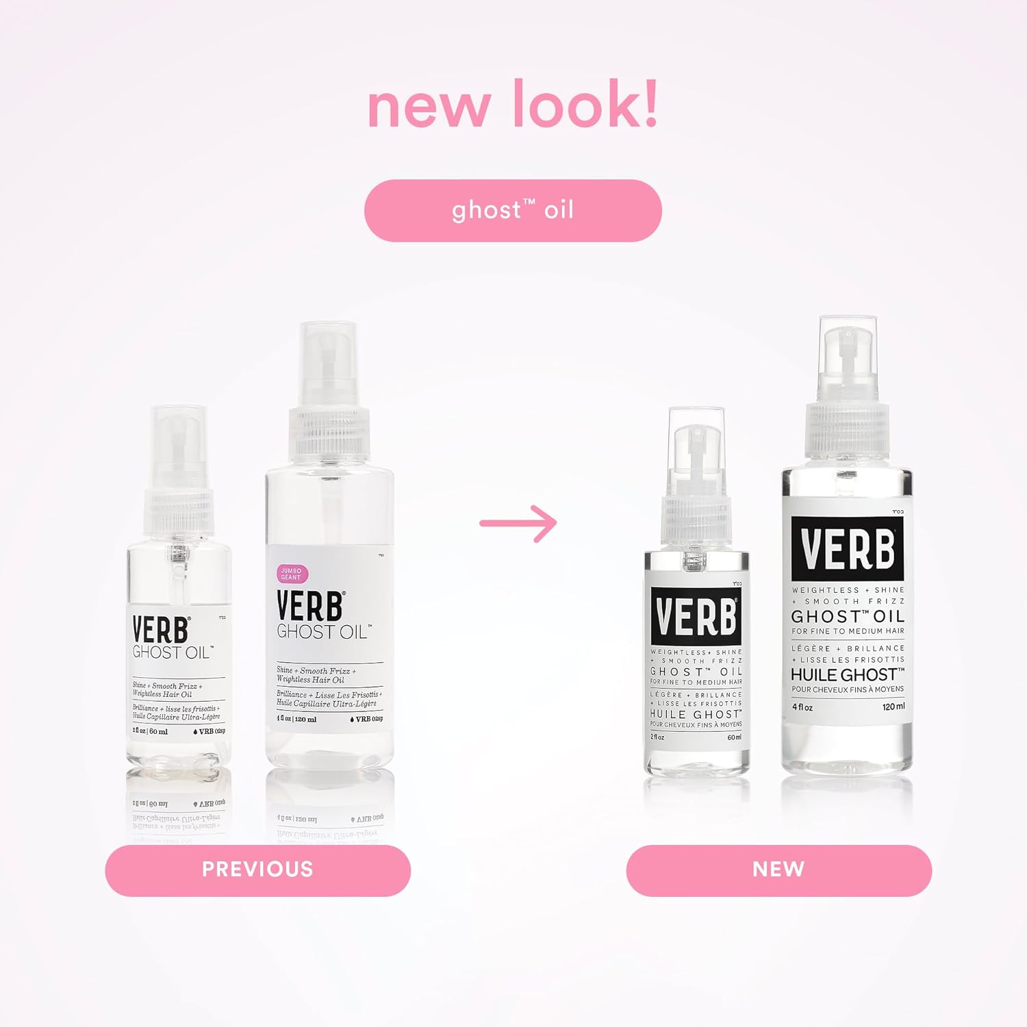 VERB Ghost Oil, 4 fl oz- Weightless Hair Oil for Fine to Medium Hair – Smooths Frizz, Adds Shine