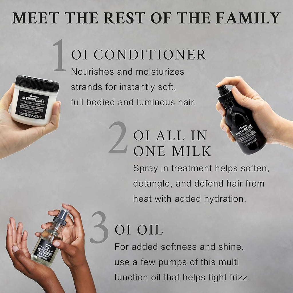 Davines OI Soufflé Perfect for Fine Hair, Liquid-to-Foam Leave-In For Fuller and Shinier Silky Hair