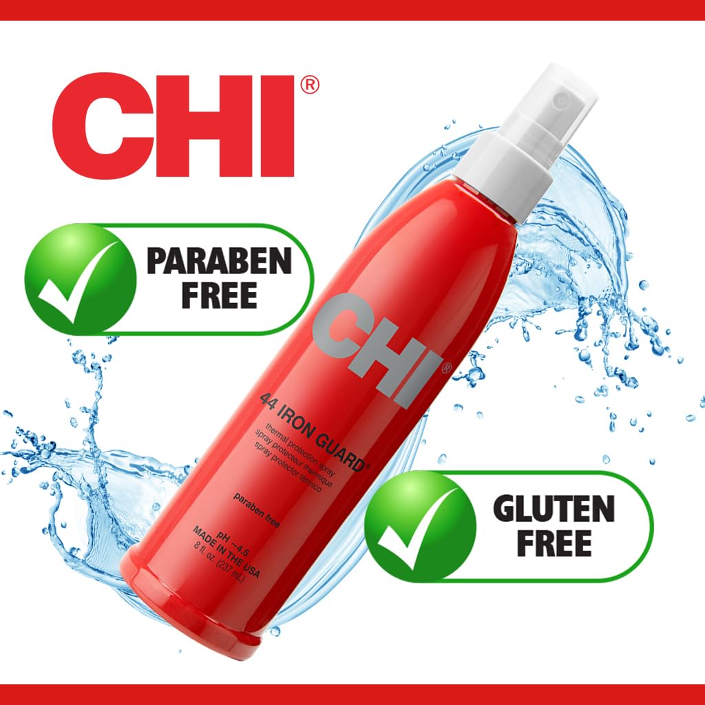 CHI 44 Iron Guard Thermal Protection Spray, Nourishing Formula Helps Resist Heat Damage to Hair, 8oz