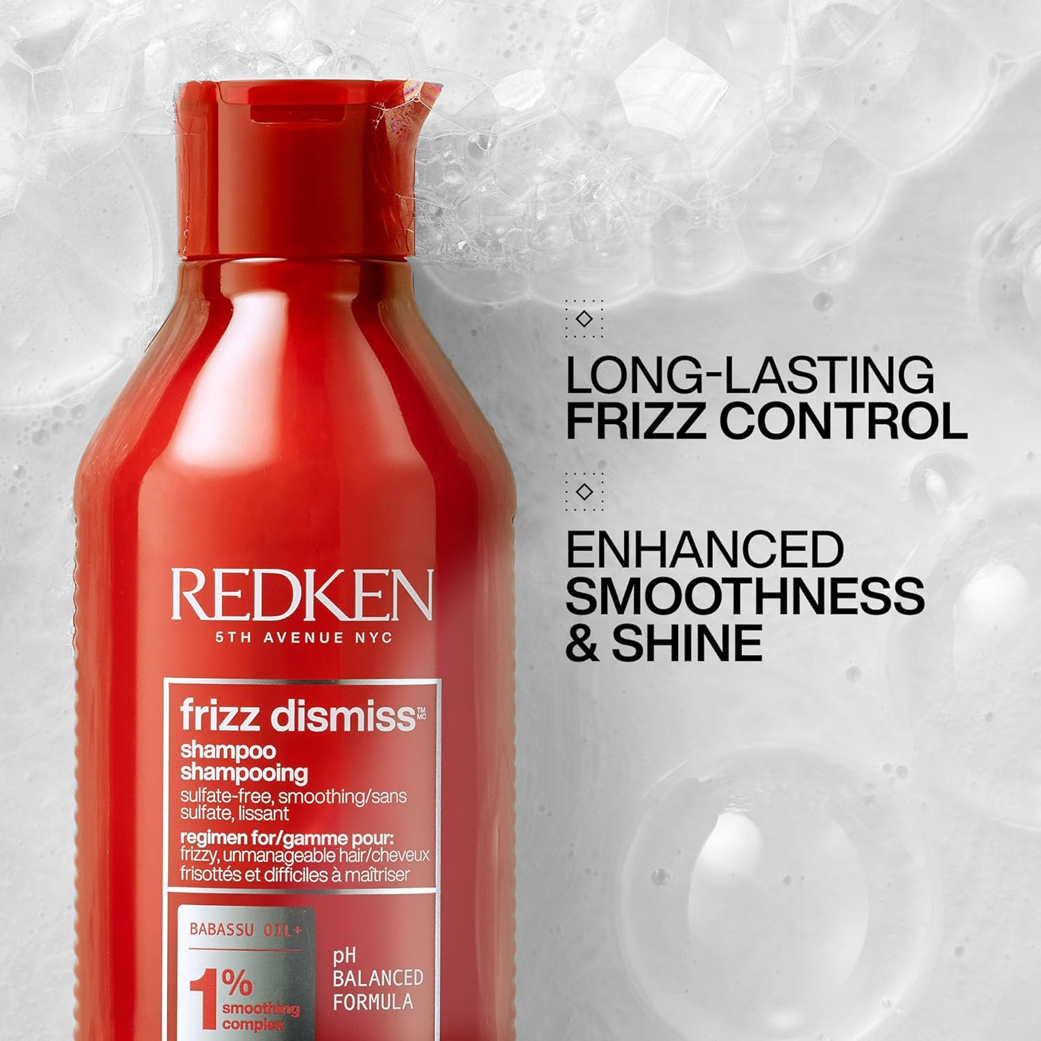 Redken Frizz Dismiss Shampoo | Sulfate Free For Frizzy Hair | Gently Cleanses, Smooths, Adds Shine