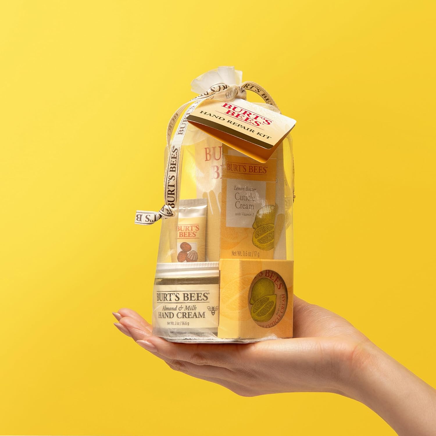 Hand Repair Set, 3 Hand Creams plus Gloves - Almond Milk, Lemon Butter Cuticle Cream, Shea Butter