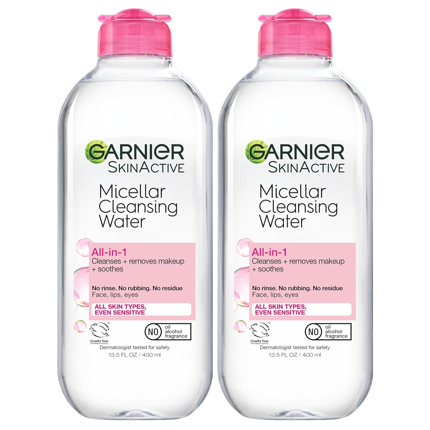 Garnier Micellar Water, Hydrating Facial Cleanser & Makeup Remover, Suitable for Sensitive Skin 2ct