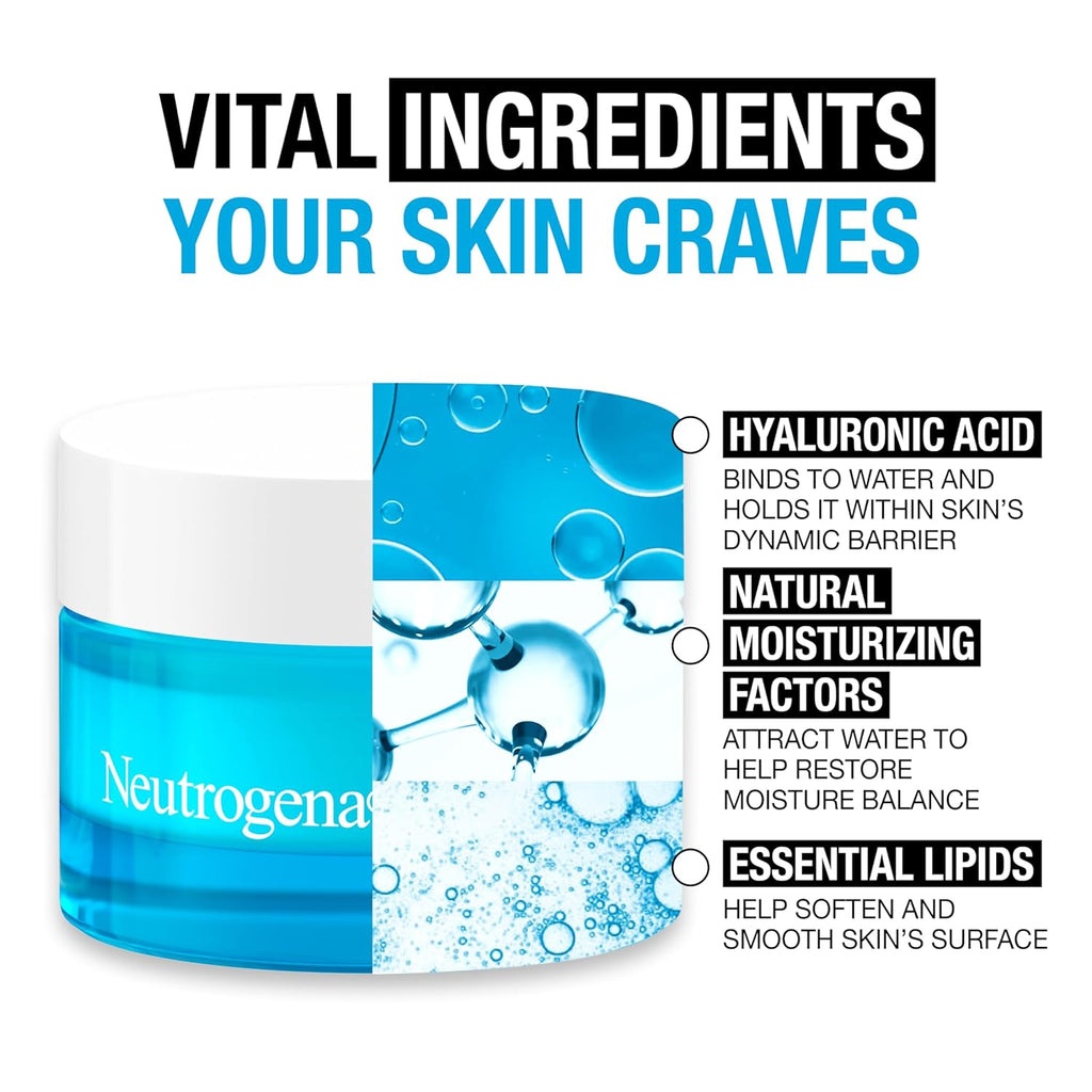 Neutrogena Hydro Boost Skincare Set, Hydro Boost Fragrance Free Gel Cream Face Moisturizer+ Cleanser