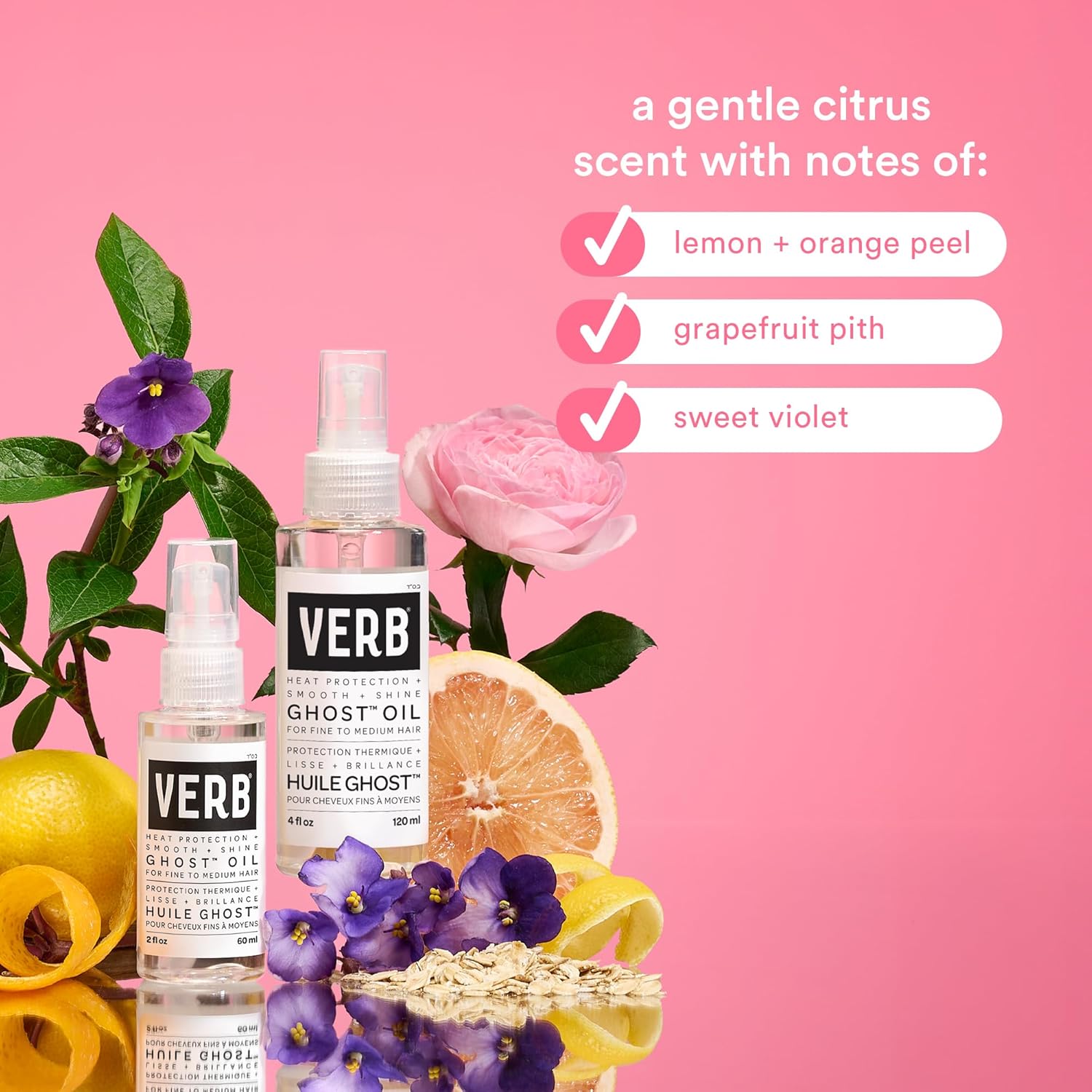 VERB Ghost Oil, 4 fl oz- Weightless Hair Oil for Fine to Medium Hair – Smooths Frizz, Adds Shine