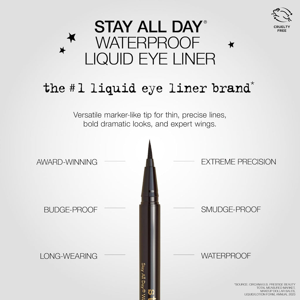 stila Waterproof Liquid Eye Liner, Stay All Day Makeup with Fine Brush Tip | Lasting Satin Finish