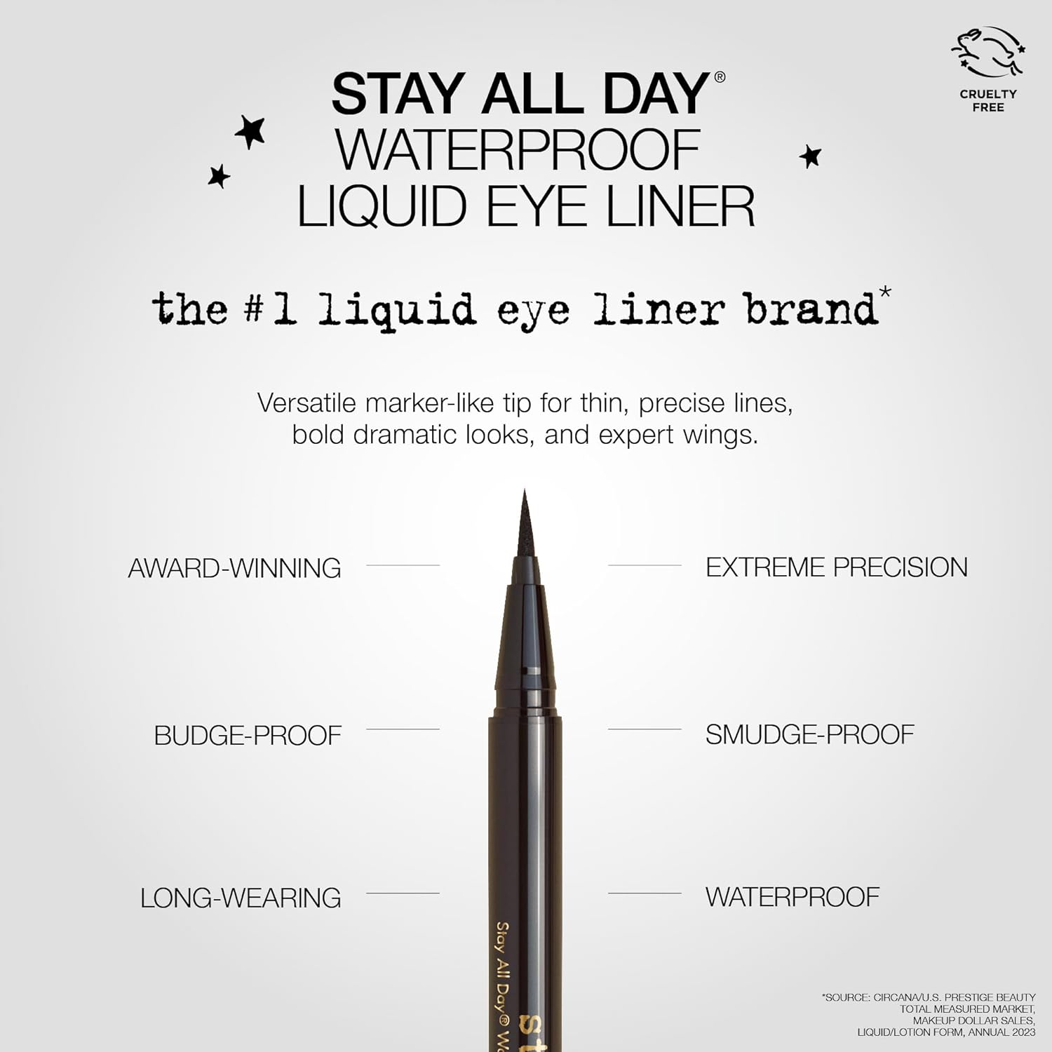 stila Waterproof Liquid Eye Liner, Stay All Day Makeup with Fine Brush Tip | Lasting Satin Finish
