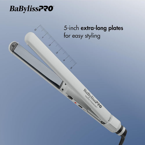 BaBylissPRO Nano Titanium Ultra-Thin 1-Inch Flat Iron Hair Straightener, 5-Inch Extended Plates