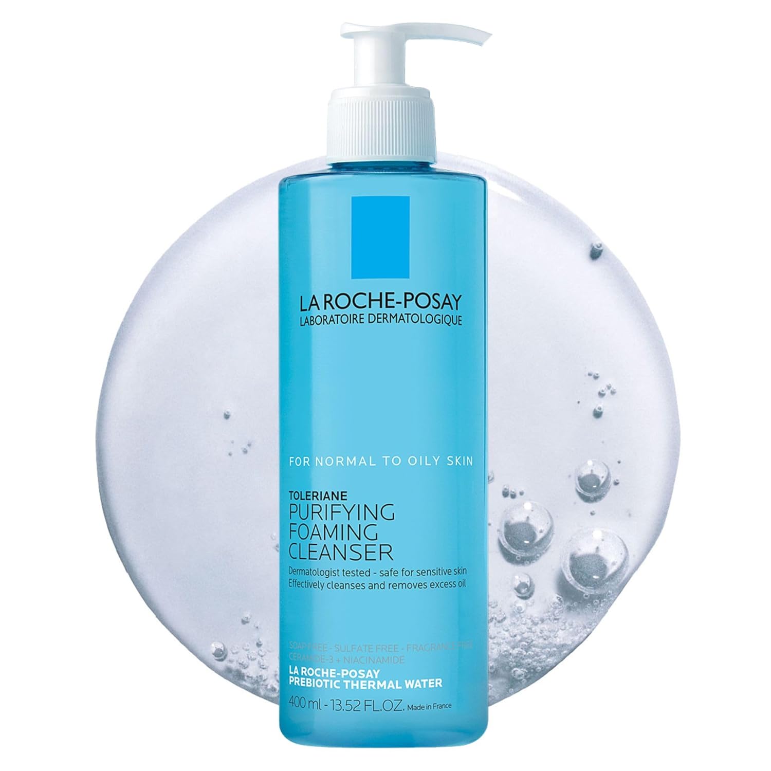 La Roche-Posay Toleriane Purifying Foaming Facial Cleanser, Niacinamide & Ceramides, Pore Cleanser