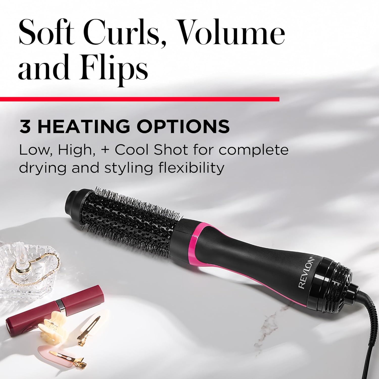 REVLON One-Step Hair Dryer & Styler - Root Booster Round Brush for Fast and Easy Blow-Out (1-1/2 in)