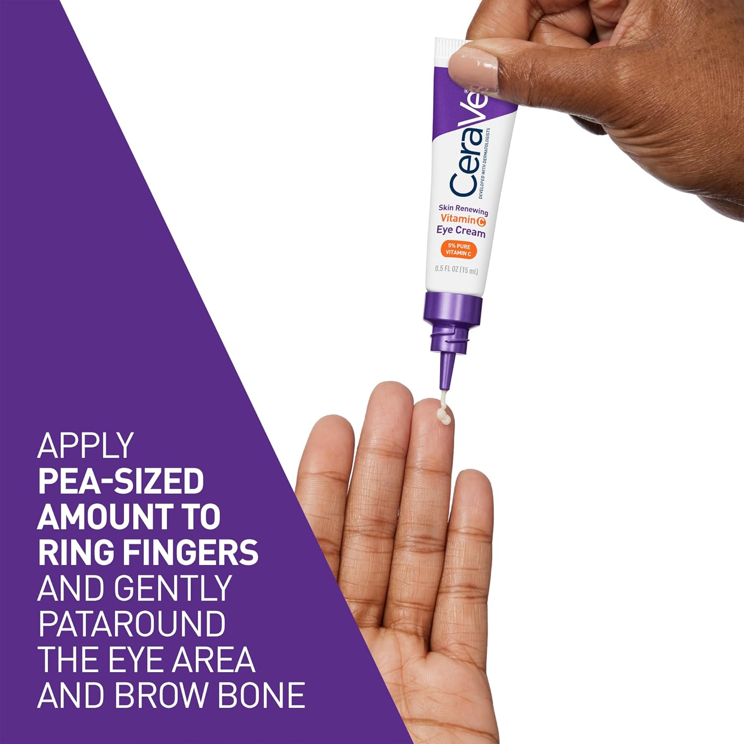 CeraVe Skin Renewing Vitamin C Eye Cream, Vitamin C, Hyaluronic Acid, Ceramides & Caffeine