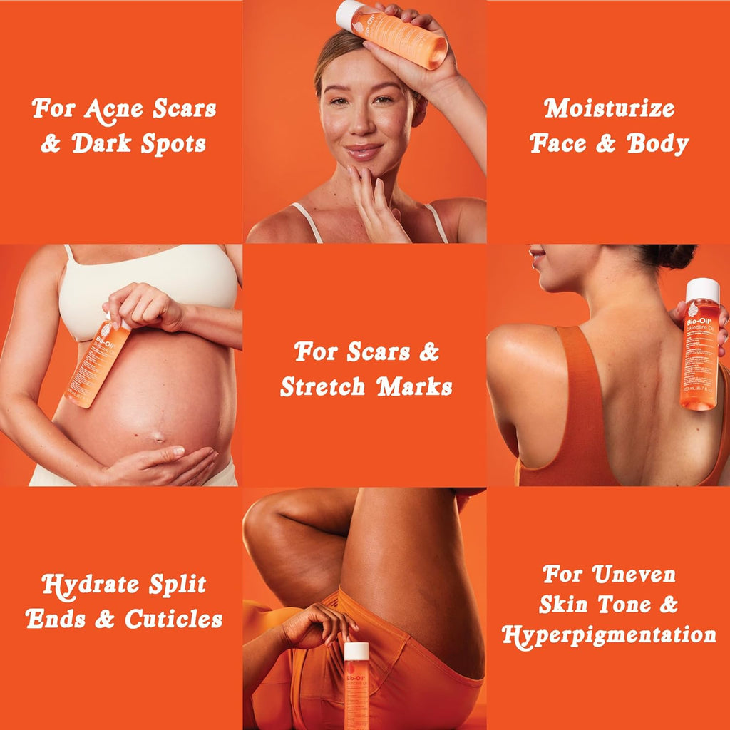 Bio-Oil Skincare Body Oil Serum, Face & Body Moisturizer with Vitamin E&A, for Scars, Stretch Marks
