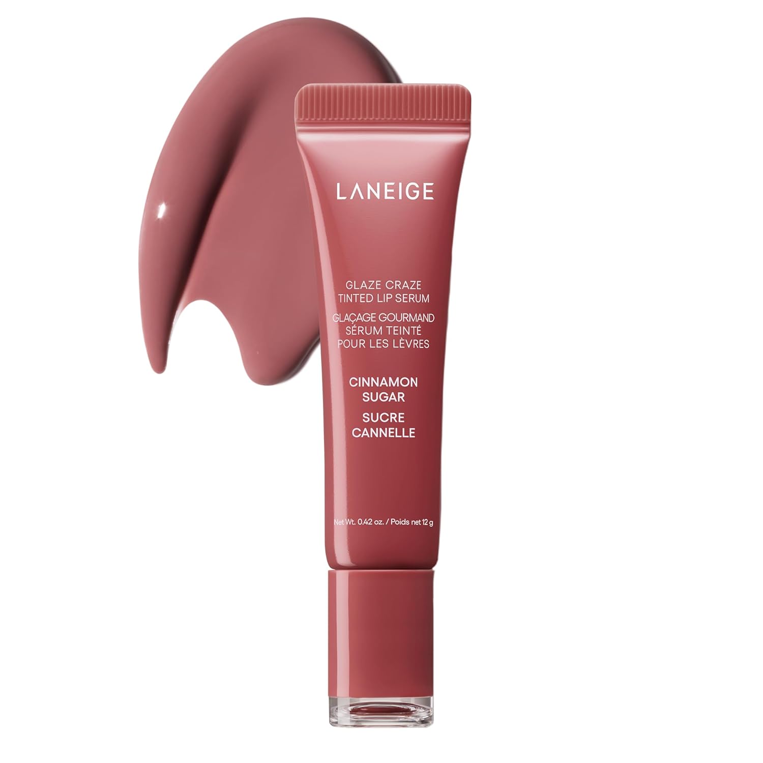 LANEIGE Glaze Craze Tinted Lip Serum, Cinnamon Sugar: Hydrating for Glossy, Nourished Lips, Plumping