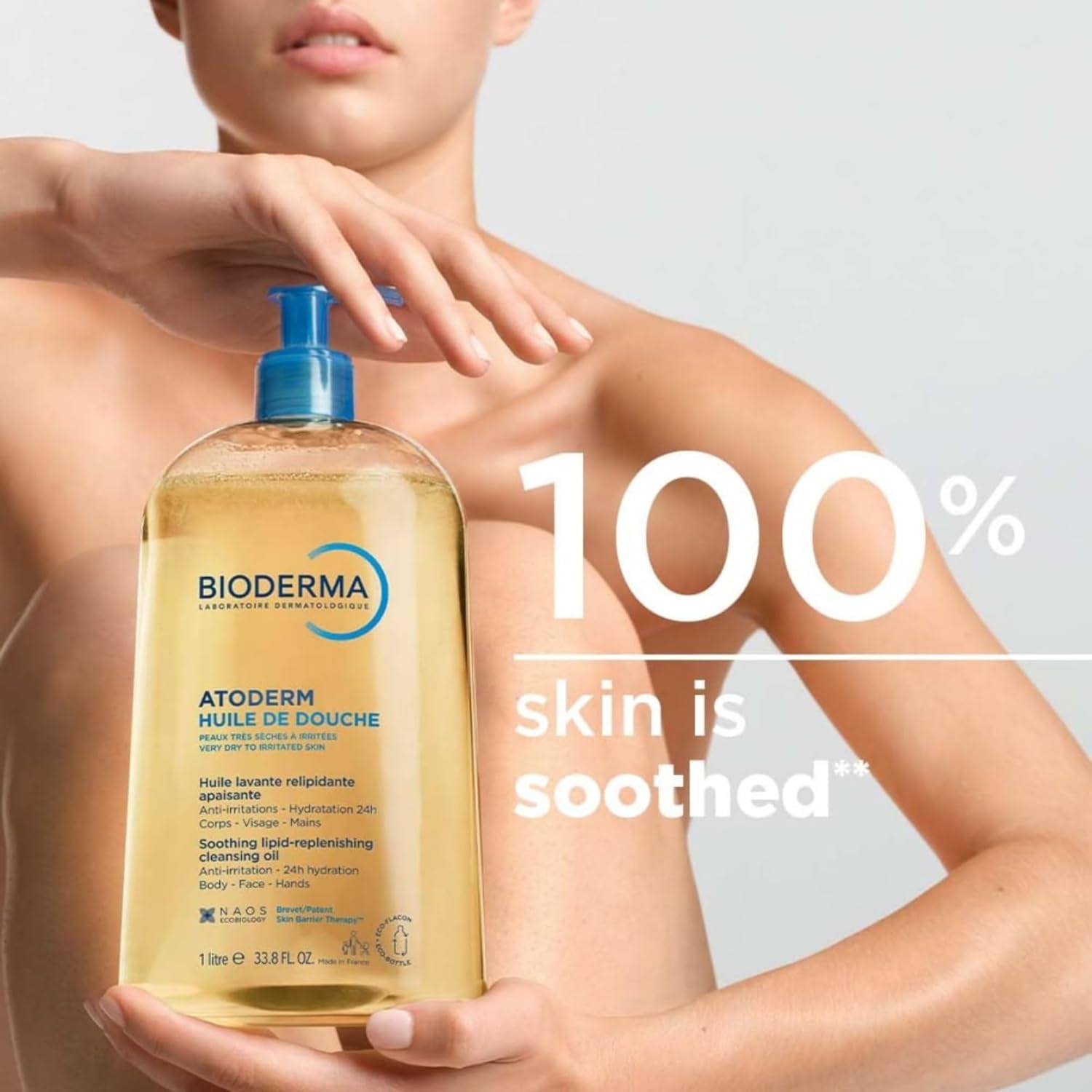 Bioderma Atoderm Shower Oil, Nourishing Cleansing Oil For Face & Body, For Dry to Atopic Sensitive