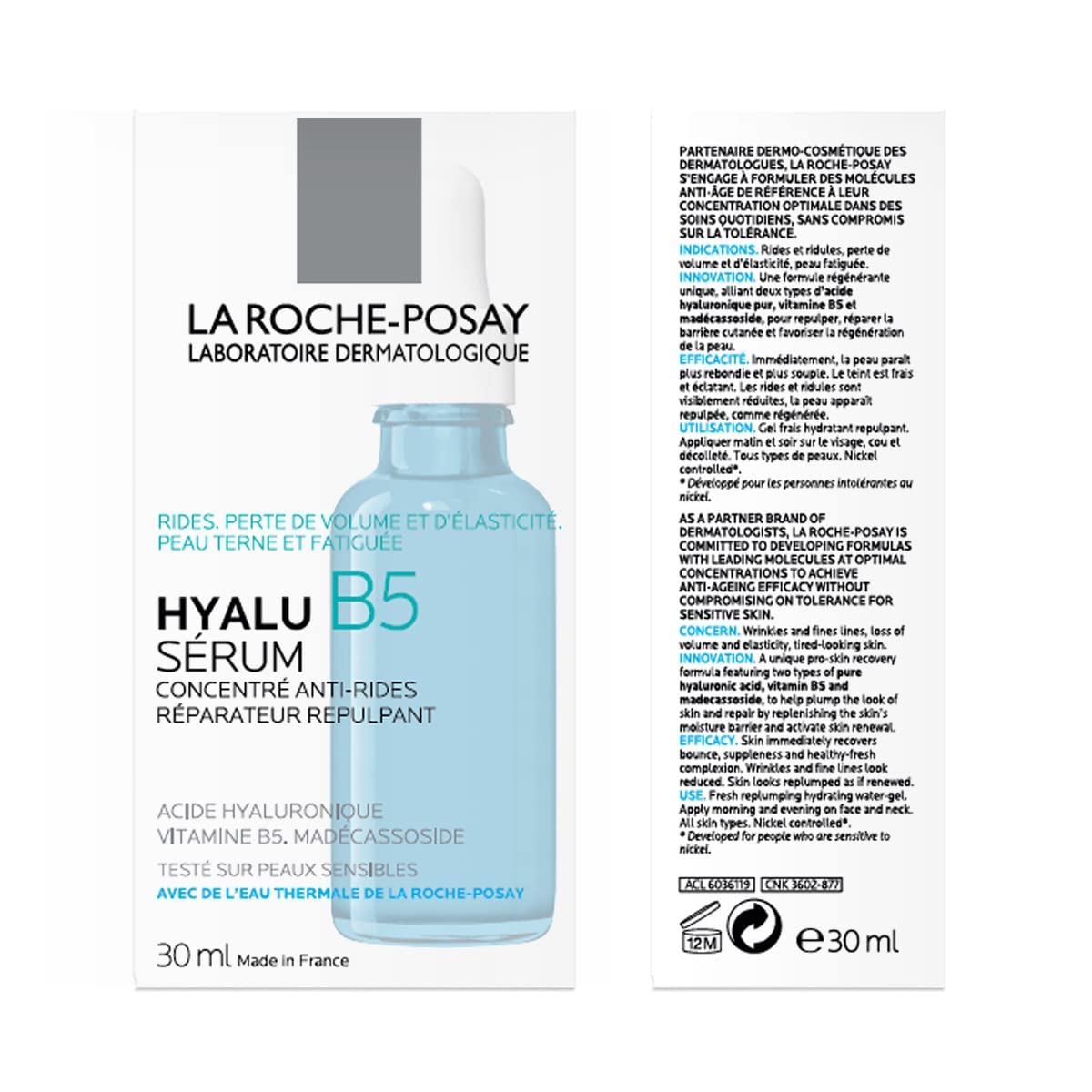 La Roche-Posay Hyalu B5 Pure Hyaluronic Acid Serum for Face,Vitamin B5+Hyaluronic Acid+Madecassoside