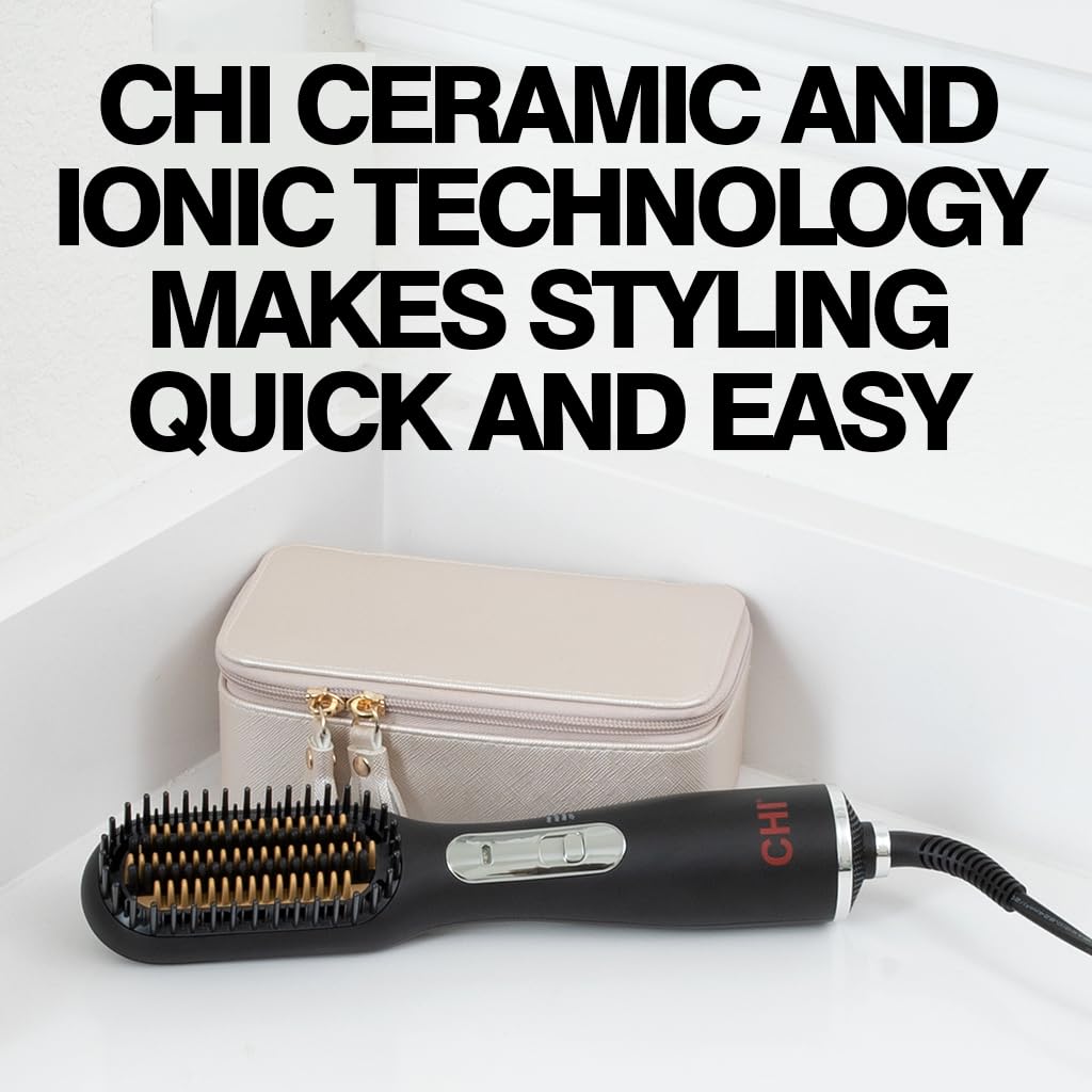 CHI 3-in-1 Hot Smoothing Dryer Brush with Three Preset Modes for Customized Styling