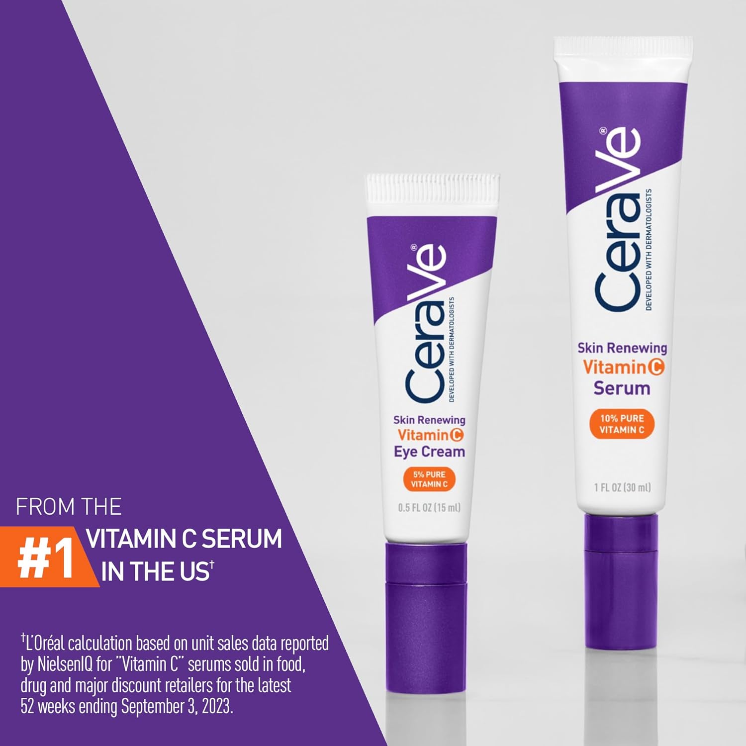 CeraVe Skin Renewing Vitamin C Eye Cream, Vitamin C, Hyaluronic Acid, Ceramides & Caffeine