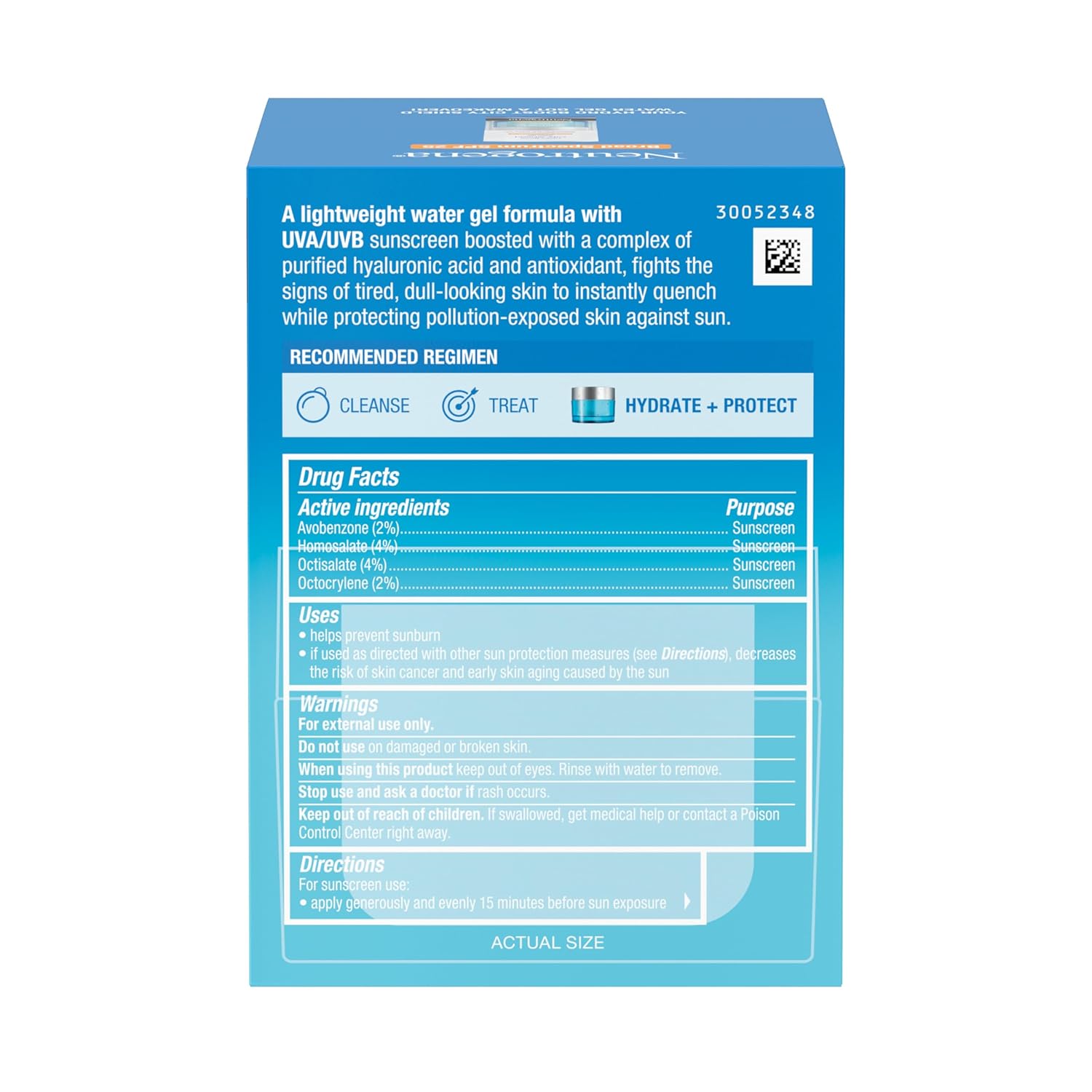 Neutrogena Hydro Boost City Shield Water Gel Face Moisturizer with Broad Spectrum SPF 25, Hyaluronic