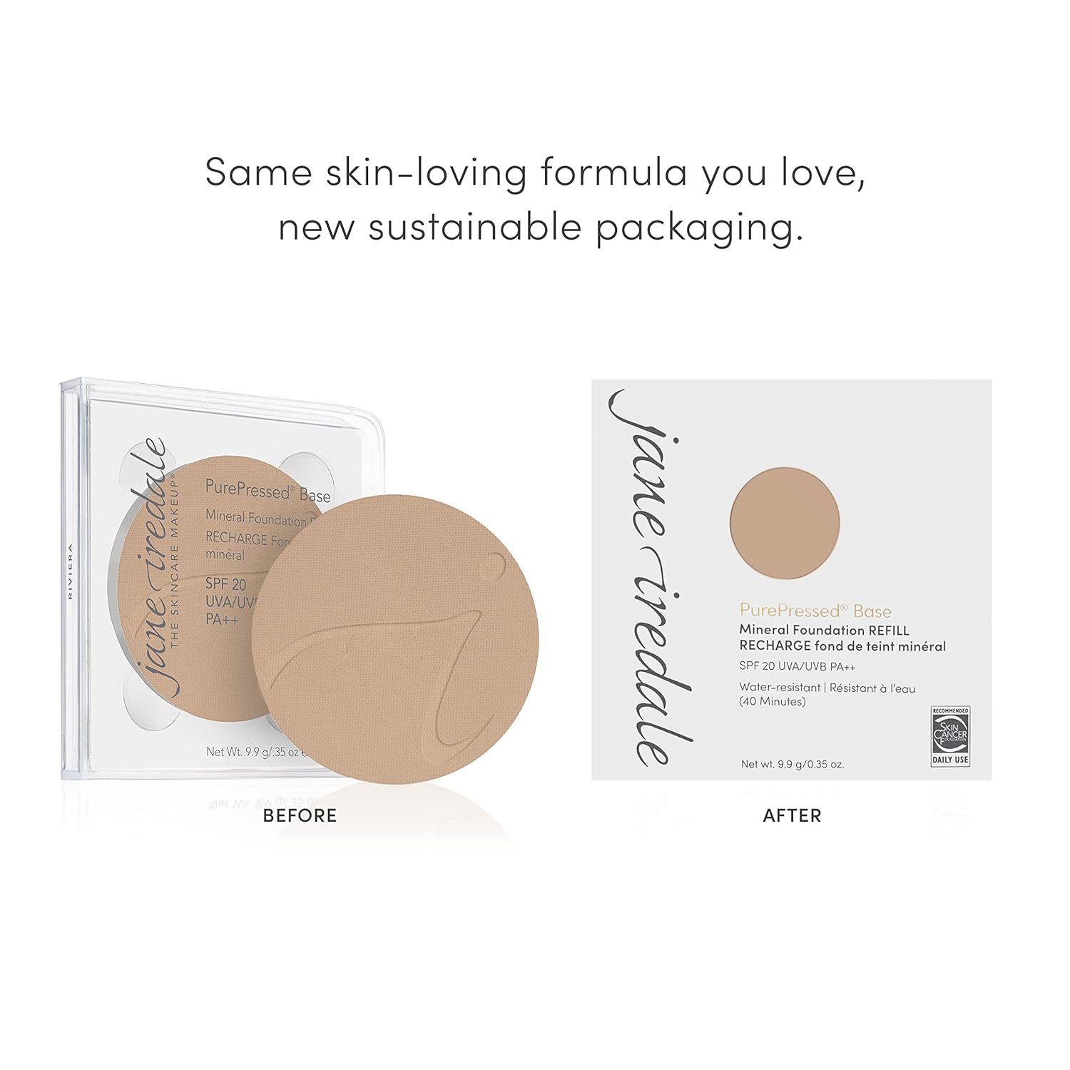 Jane Iredale Purepressed Base SPF Refill, Warm Silk, .35 Ounce