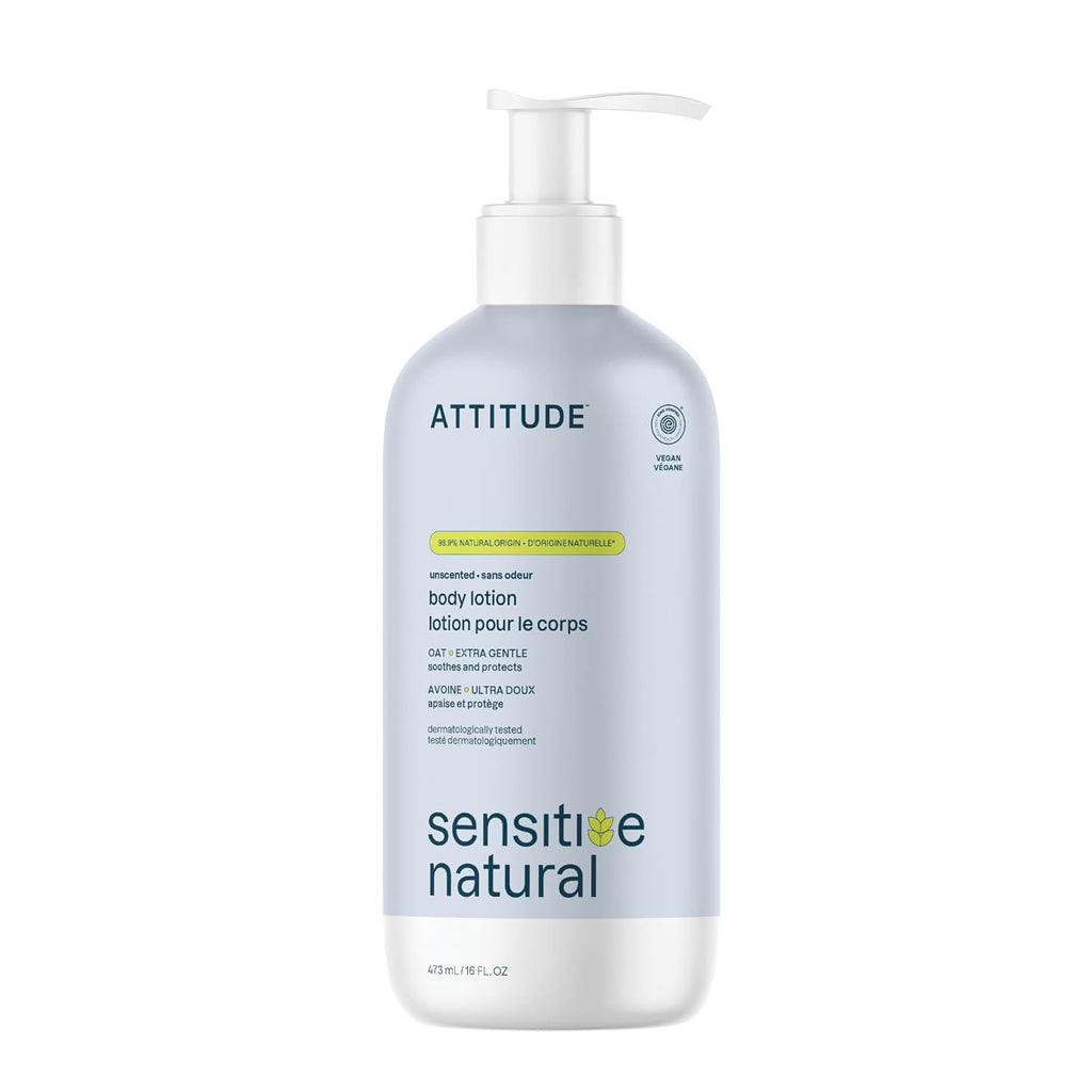 ATTITUDE Body Lotion for Sensitive Skin with Oat, EWG Verified, Dermatologically Tested, Vegan