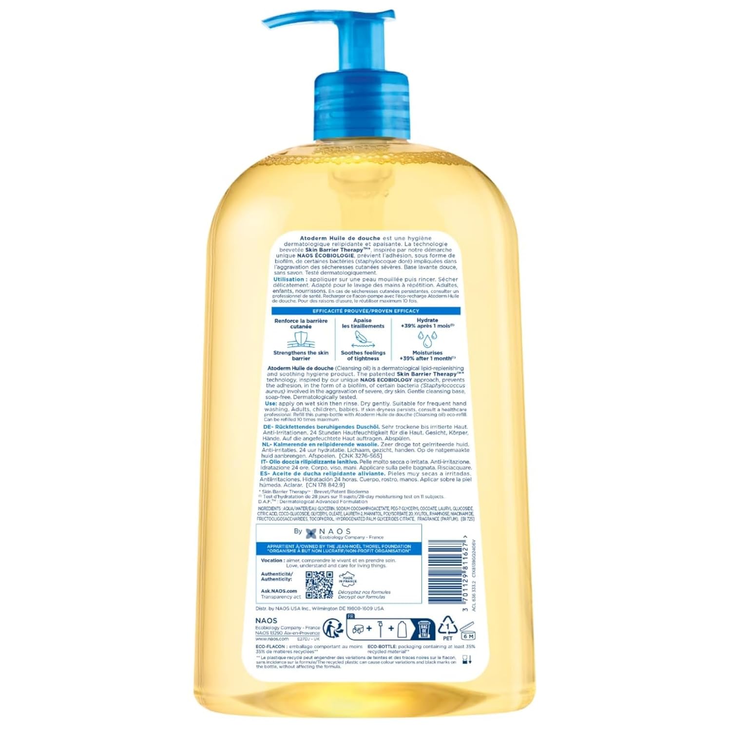 Bioderma Atoderm Shower Oil, Nourishing Cleansing Oil For Face & Body, For Dry to Atopic Sensitive