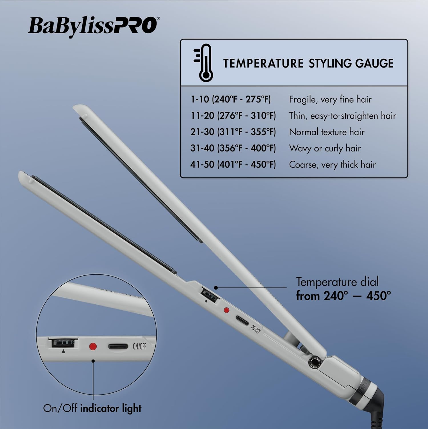 BaBylissPRO Nano Titanium Ultra-Thin 1-Inch Flat Iron Hair Straightener, 5-Inch Extended Plates