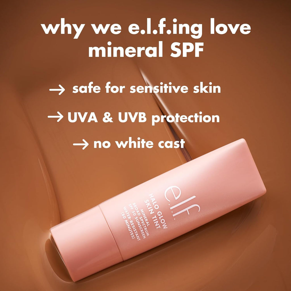 e.l.f. Halo Glow Skin Tint SPF 50, Tinted Moisturizer For Light, Buildable Coverage, Natural Glow
